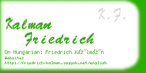 kalman friedrich business card